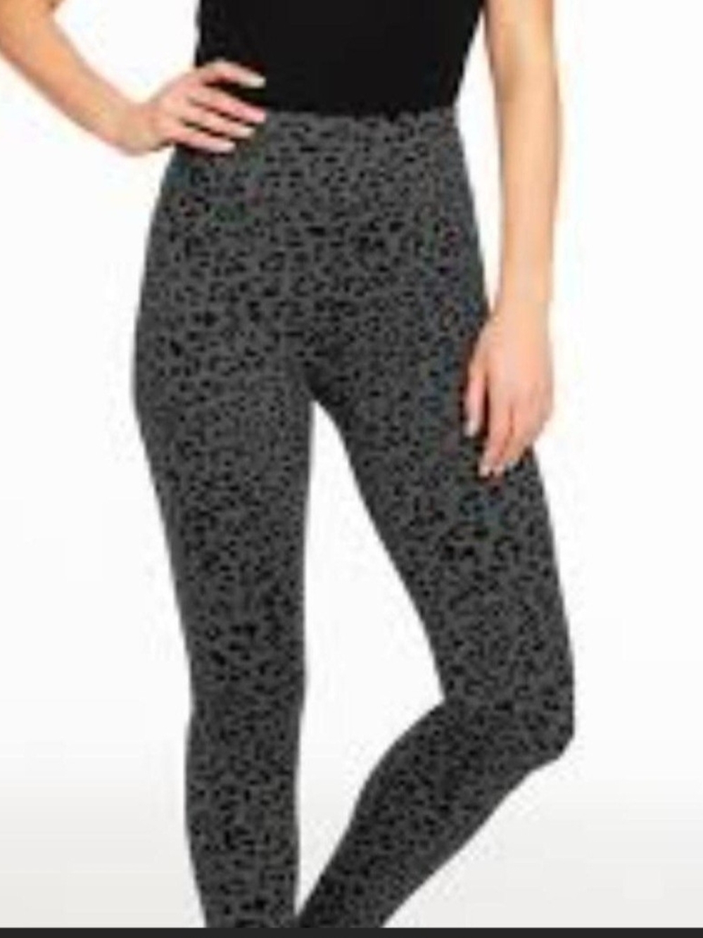 Talbots Black and Grey Leopard Print Leggings 2X